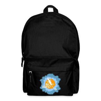Lizard with island motif and text design - Backpack - black - Front