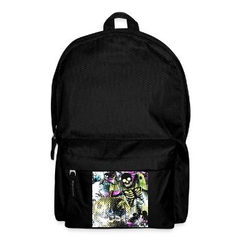 Haunted Pumpkin Skeletons in Neon Forest - Backpack - black - Front