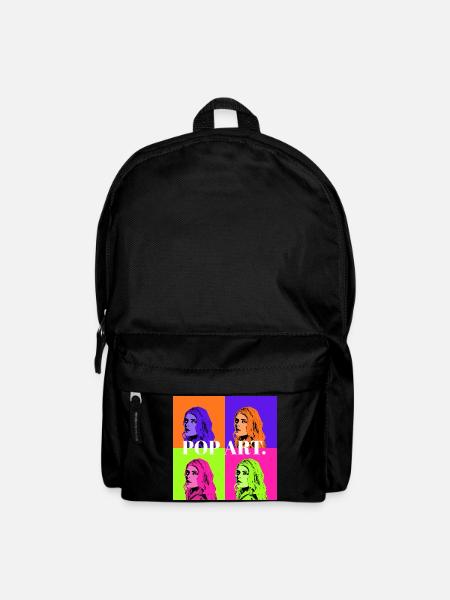 Pop Art Woman Portrait in Pastel Colors - Backpack - black