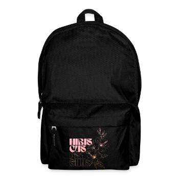 Hibiskus Blumen Linie Art Design - Rucksack - Schwarz - Vorne