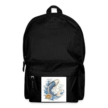 Koi Fish & Lotus – Romantic Japan Design - Backpack - black - Front