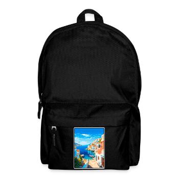 Milos Griechenland Vintage-Reiseplakat Cityscape WPA - Rucksack - Schwarz - Vorne
