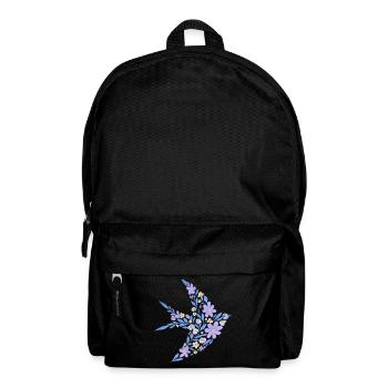 Nordic Floral - Bright Purple Bird - Backpack - black - Front