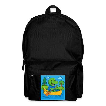 Little dinosaur in a canoe - Backpack - black - Front