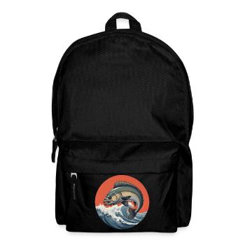 Fisch Logo Wasser im Sturm - Rucksack - Schwarz - Vorne
