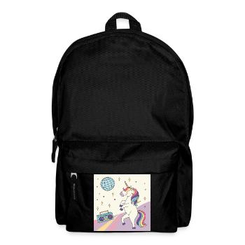 Einhorn Party Disco - Rucksack - Schwarz - Vorne