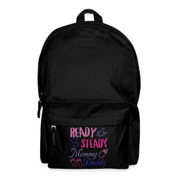 Ready Steady Mama und Papa Baby Shower Design - Rucksack - Schwarz - Vorne