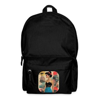 Collage rétro Vintage T Shirt - Sac à dos - noir - Devant