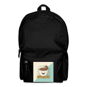 Happy Coffee Mug and Code - Backpack - black - Front