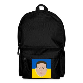 Wolodymyr Selenskyj auf ukrainischer Flagge - Rucksack - Schwarz - Vorne