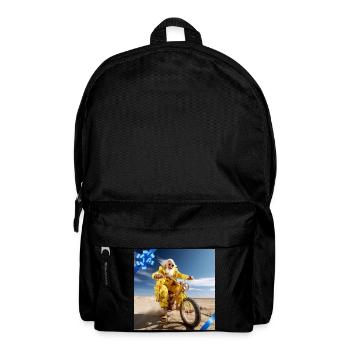 Aventure vibrante sur la plage des personnes âgées dans un style rétro - Sac à dos - noir - Devant