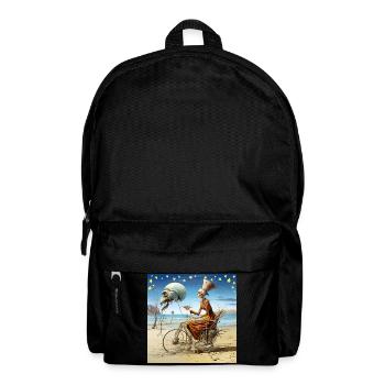 Surreal beach spirit with moonskull Halloween - Backpack - black - Front