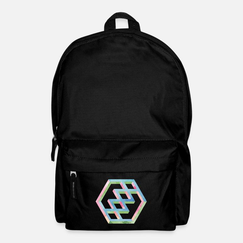 Abstract Colorful Hexagon Pattern - Backpack - black