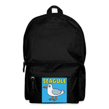 Playful Seagull Illustration for Kids - Backpack - black - Front