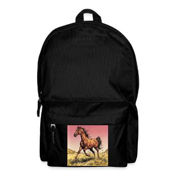 Imprimé dynamique cheval sauvage - Sac à dos - noir - Devant