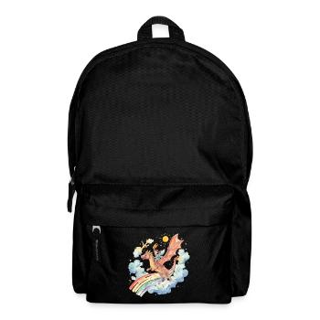 Girl with dragon and rainbow - Backpack - black - Front