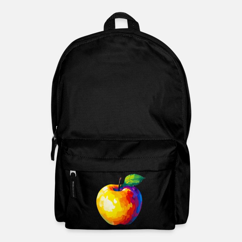 Farbenfroher Pixelapfel - Rucksack - Schwarz