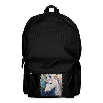 Farbenfrohes Einhorn Kunstwerk - Rucksack - Schwarz - Vorne