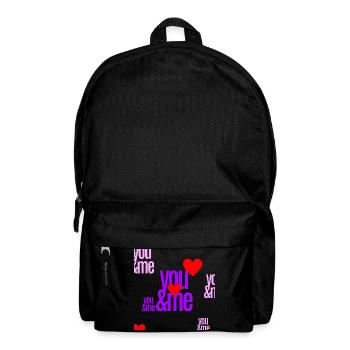 Liebesmotivation mit Herzbuchstaben - Rucksack - Schwarz - Vorne