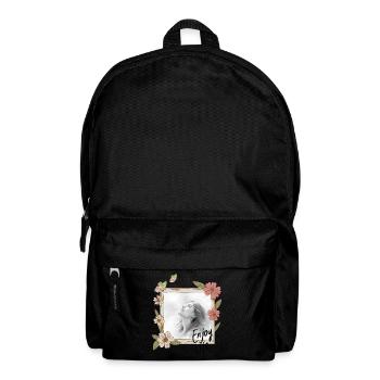 Floral Frame Portrait Enjoy Life - Backpack - black - Front