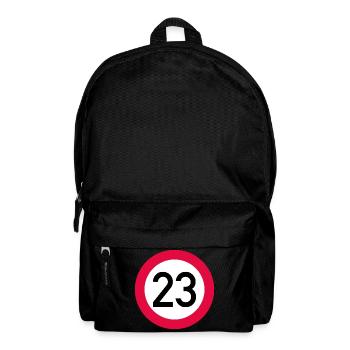 23. Geburtstag Achtung! Verkehrsschild 23 Km/h - Rucksack - Schwarz - Vorne