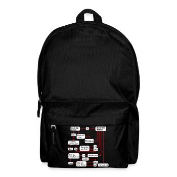 Aide à la décision pour l’achat d’un tricycle, satire de l’organigramme - Sac à dos - noir - Devant