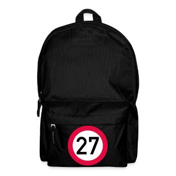27. Geburtstag Achtung! Verkehrsschild 27 Km/h - Rucksack - Schwarz - Vorne