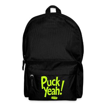 Puck Yeah Eishockey Spruch Hockey Puck Grafik - Rucksack - Schwarz - Vorne