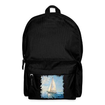 Sailboat in Sea Wind Painting - Backpack - black - Front