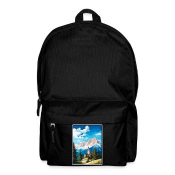 Zugspitze Germany Alpine Chapel in Snowy Peaks - Backpack - black - Front