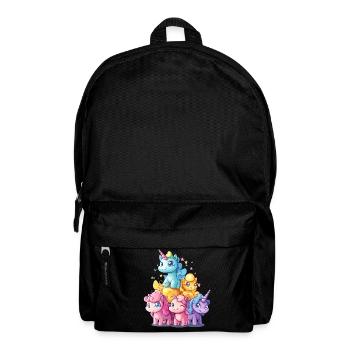 Pastel Unicorn Stacking Spell Unicorn Family - Backpack - black - Front