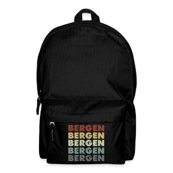 Bergen - Norway - Norge - Norwegen - Lettering - Rucksack - Schwarz - Vorne