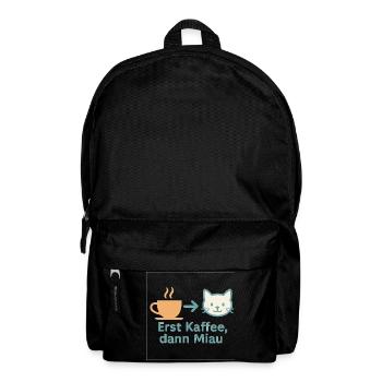 First coffee, then meow - Backpack - black - Front