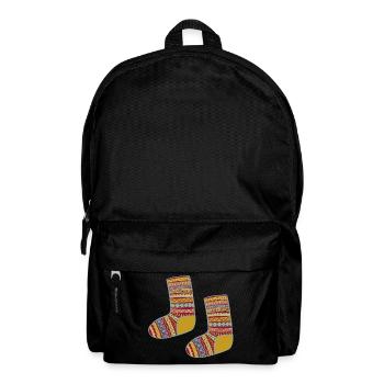 Colorful Fair Isle Patterned Socks - Backpack - black - Front