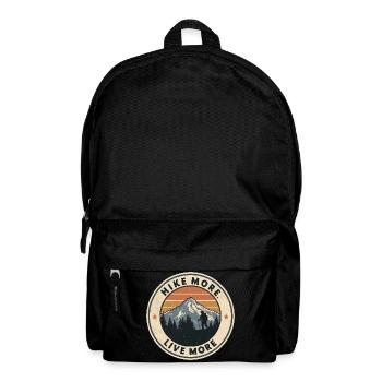 Hike More - Vintage Hiking Motif - Backpack - black - Front