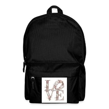 Vintage Blumen-Love Design - Rucksack - Schwarz - Vorne