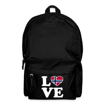 Love - Norway Flag - Norge - Norwegen - Backpack - black - Front