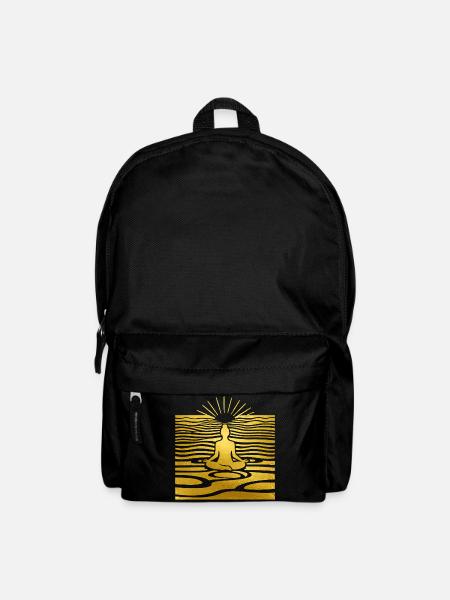 Goldene Meditation am Sonnenaufgang - Rucksack - Schwarz