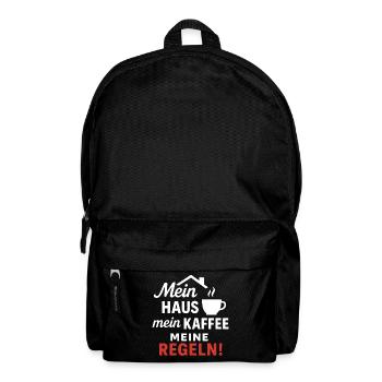 Mein Haus, mein Kaffee, meine Regeln! - Rucksack - Schwarz - Vorne