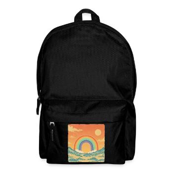 Paysage rétro avec look vintage arc-en-ciel - Sac à dos - noir - Devant