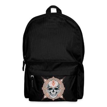 Cyber Geometric Skull Mandala - Backpack - black - Front