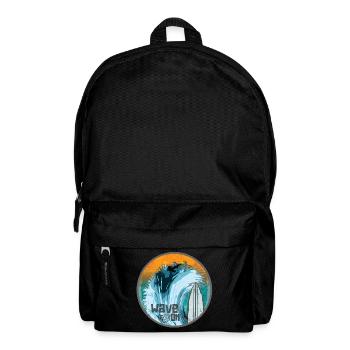 Welle im Surfzauber Patch - Rucksack - Schwarz - Vorne