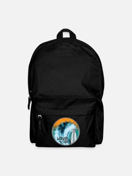 Welle im Surfzauber Patch - Rucksack - Schwarz
