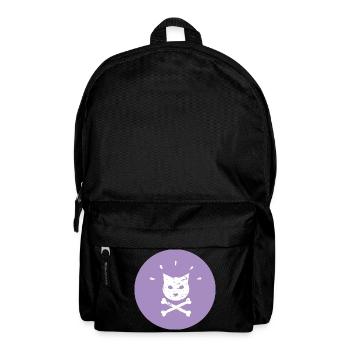 Jolly Roger Punk Katze in  Lila Kreis - Rucksack - Schwarz - Vorne