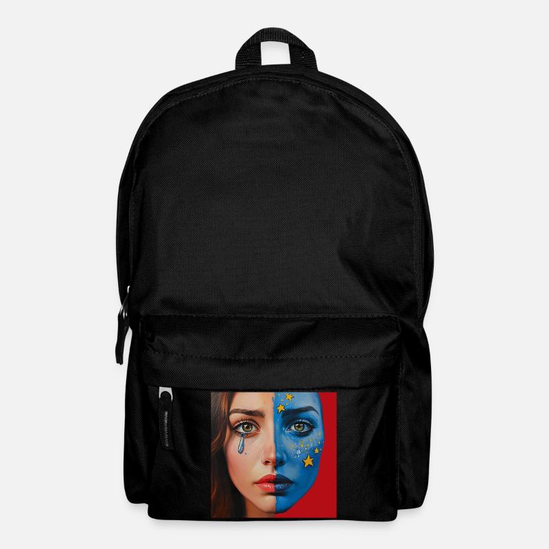 Cosmic Tears – Half Face Art Portrait - Backpack - black