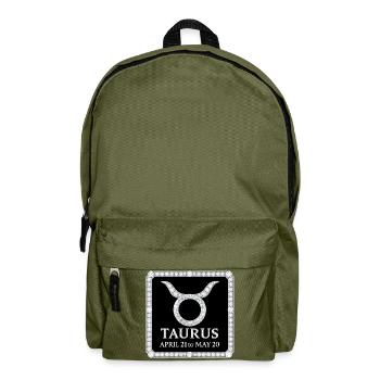 Signe du zodiaque Taureau - Sac à dos - vert olive - Devant