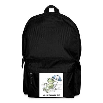 Frosch Strand Kaffee Chill - Rucksack - Schwarz - Vorne