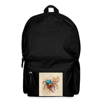 Bunte Spinne im Aquarellstil - Rucksack - Schwarz - Vorne