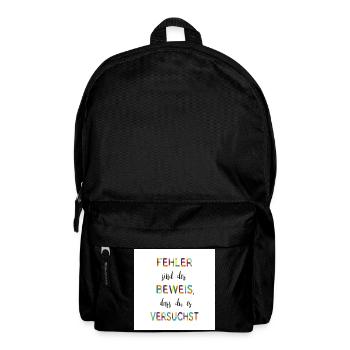 Les erreurs en sont la preuve – un dicton motivant - Sac à dos - noir - Devant