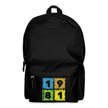 44. Geburtstag Farbige Patches since 11/1981 - Rucksack - Schwarz - Vorne
